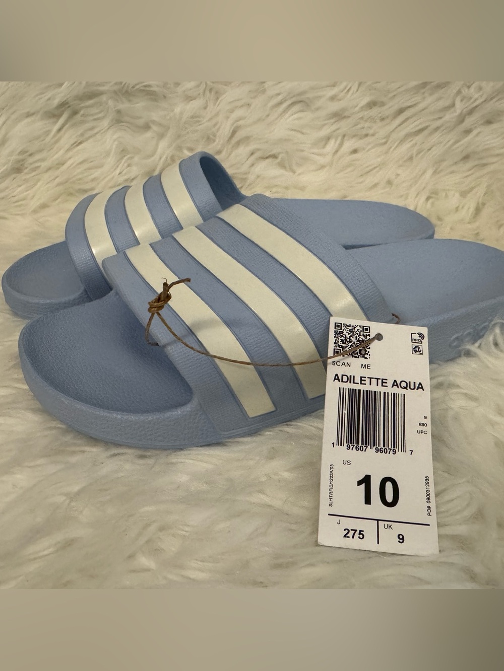 adidas Adilette Aqua Slides Glow Blue Zero Metallic (Women’s)